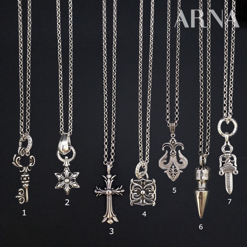 【Sem caixa】Colar Chrome hearts moda hip hop banhado a ouro Acessórios masculinos e femininos X0182