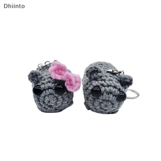 [Chaveiro De Pelúcia De Animal Triste Hamster Recheado Com Laço Brinquedos Crochê Pingente Bonito Em