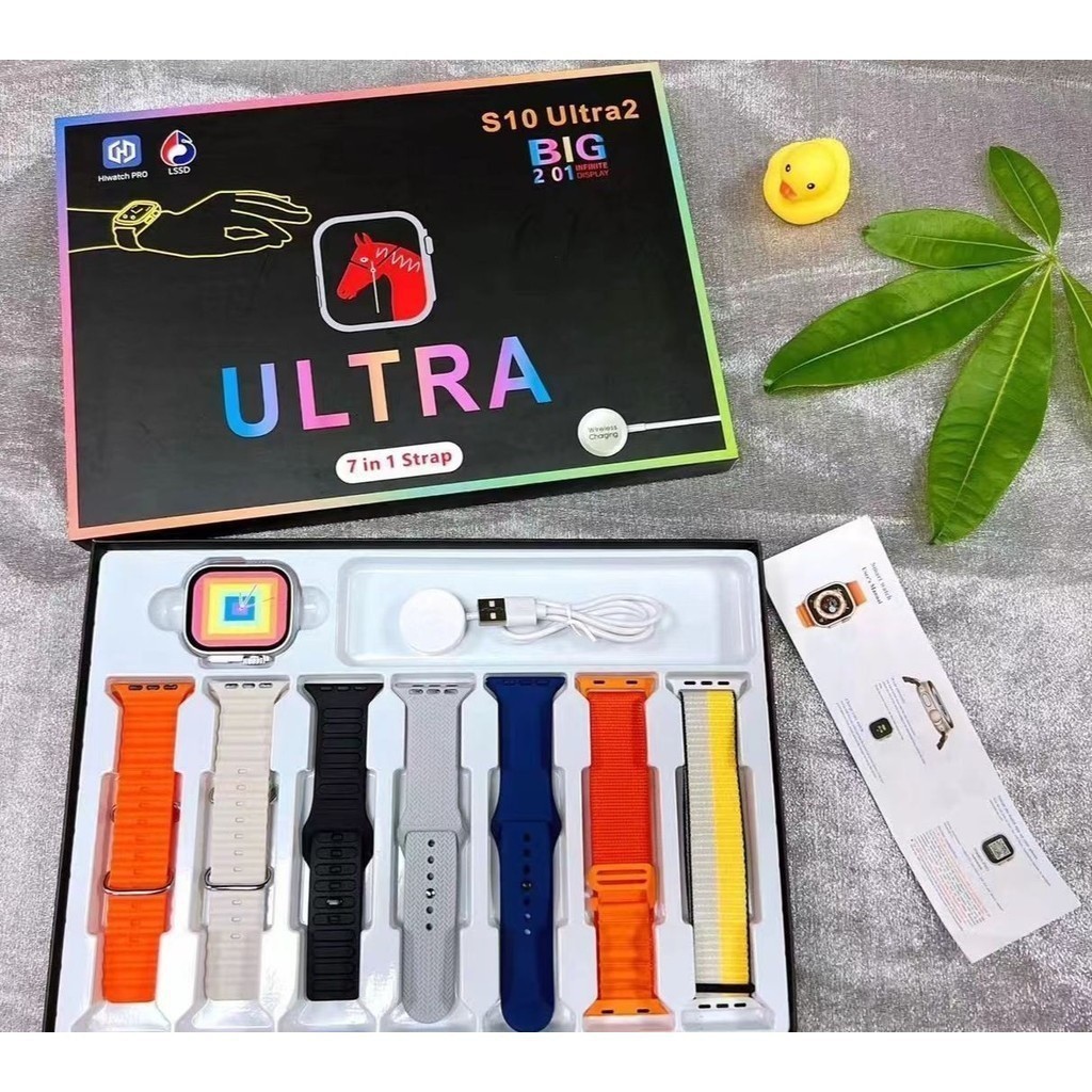 S10 ULTRA 2 Smartwatch Relógio Inteligente 49mm 2.01 Polegadas HD 7 Pulseiras De À Prova D'água Esportivo Fitness