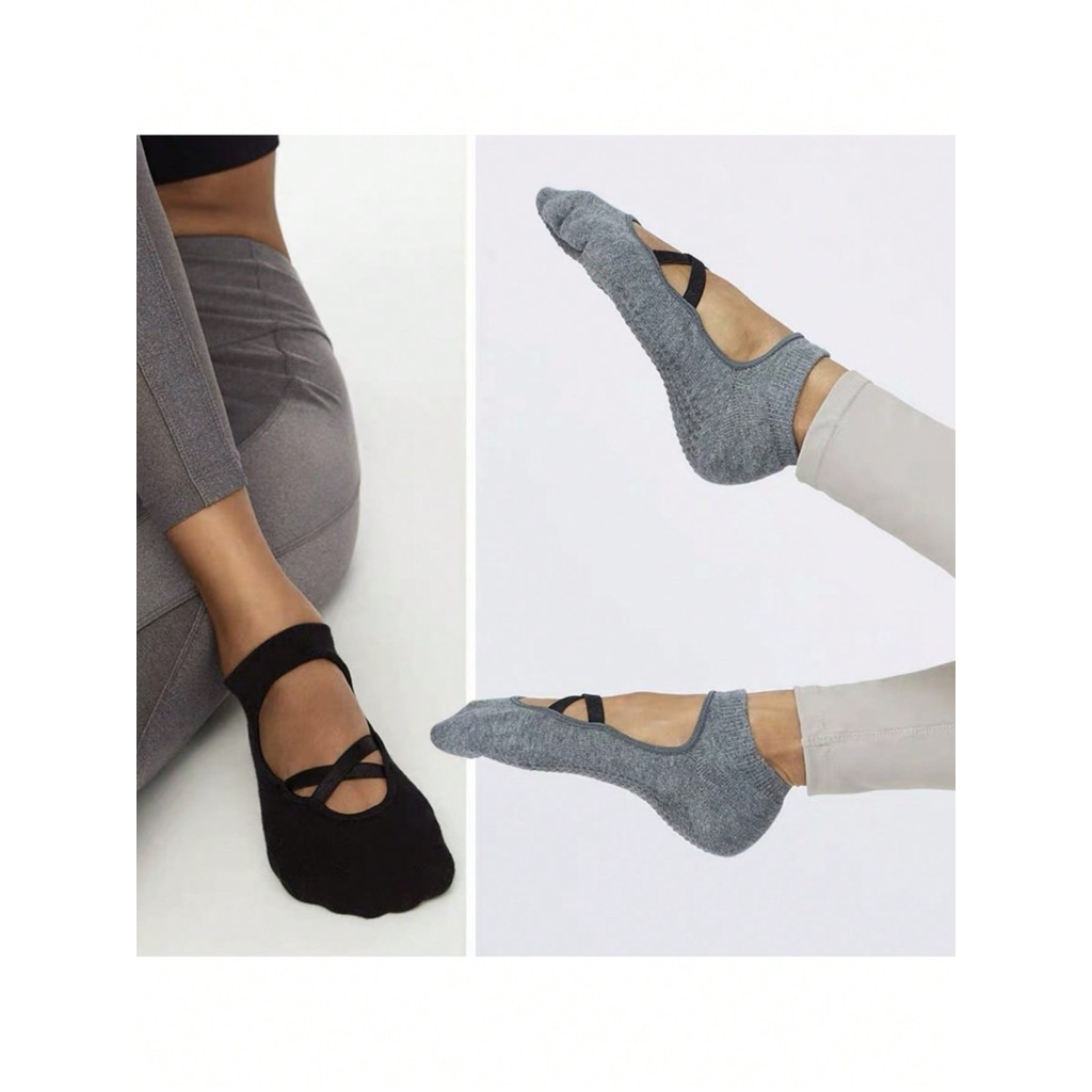 Meias Pilates KDEGK Com Aderência - Pacote 2 Antiderrapantes