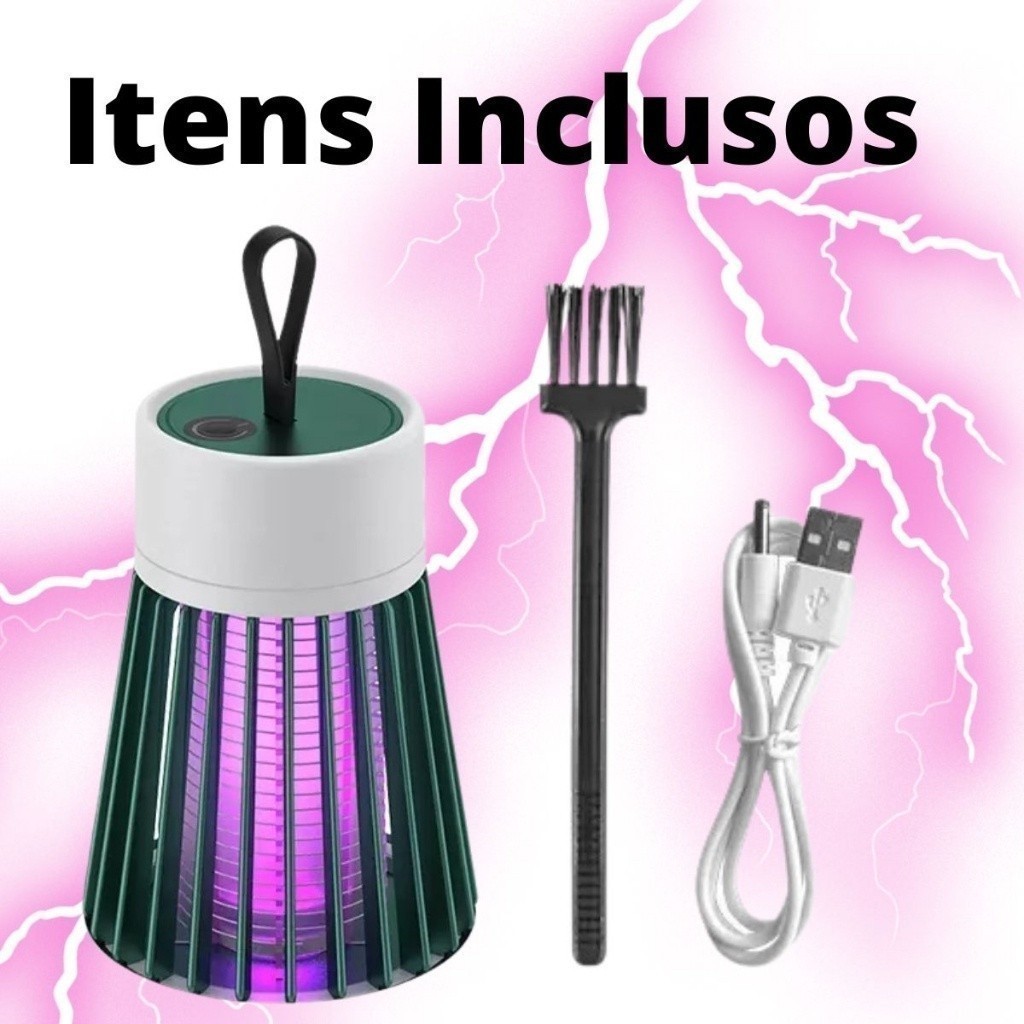 Lâmpada Elétrica Mata-Mosquitos Com Luz UV Usb Recarregável Armadilha Para Insetos TXCOMERCIO