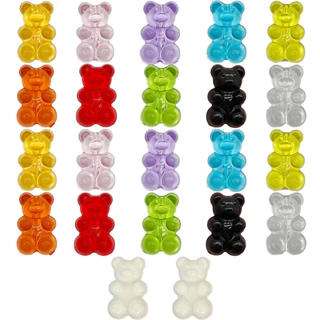 1PCS Cartoon Cute " Série Urso Colorido De Resina " Crocs Jibbitz Shoe Charms Sandálias Pulseira Infantil Acessórios De Festa De Aniversário