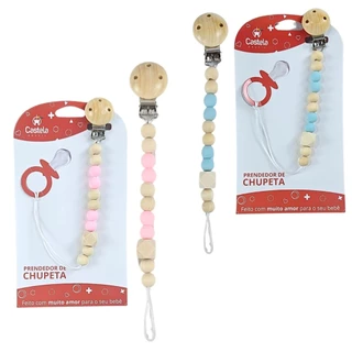 Prendedor De Chupeta Baby Bambu Com Trava Bpa Free - Castela