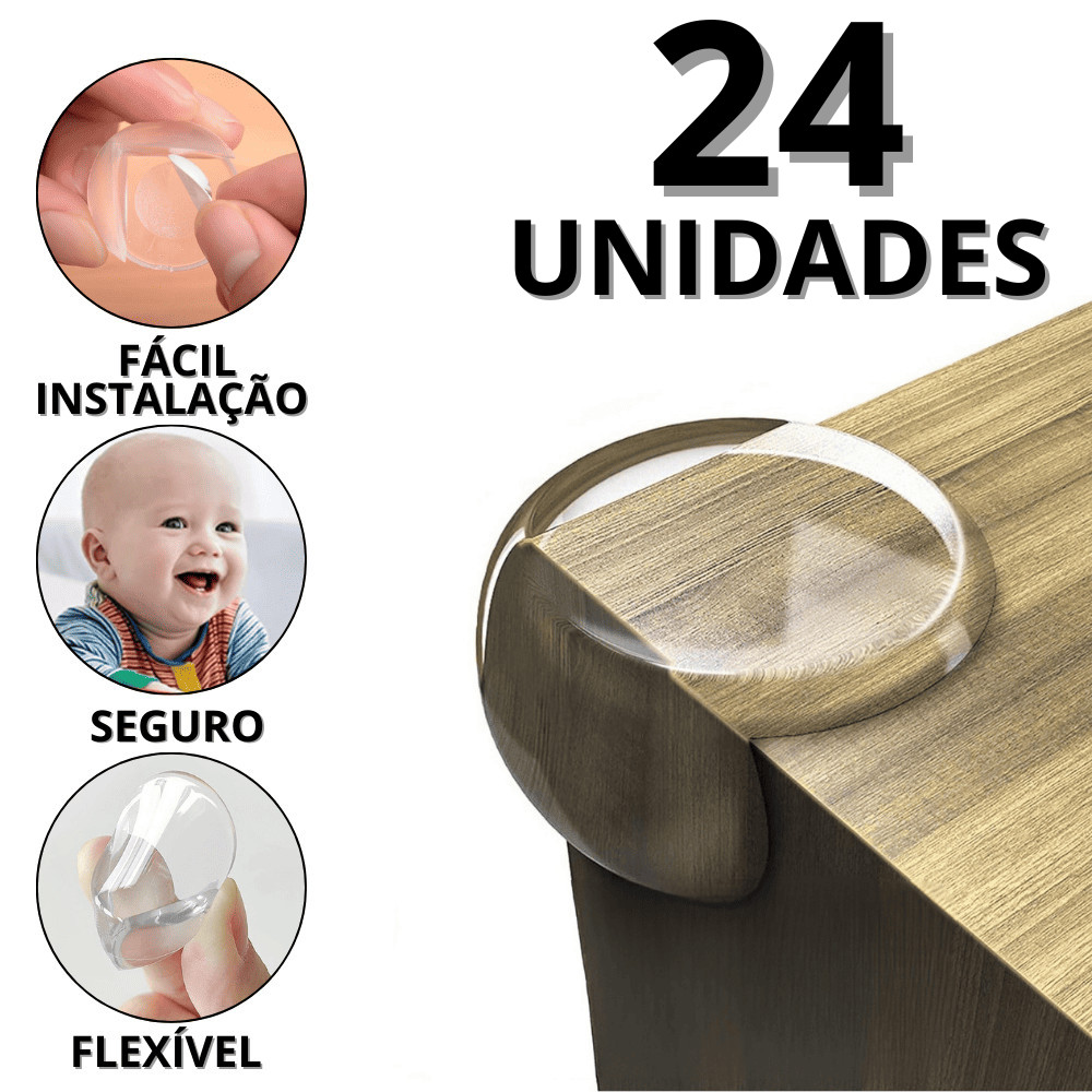 Protetor De Canto De mesa De Vidro Proteção De Quina De Silicone Kit 24 ...