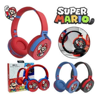 Fone de ouvido Bluetooth Sem Super Mario Cartoon headphones JB MA-1