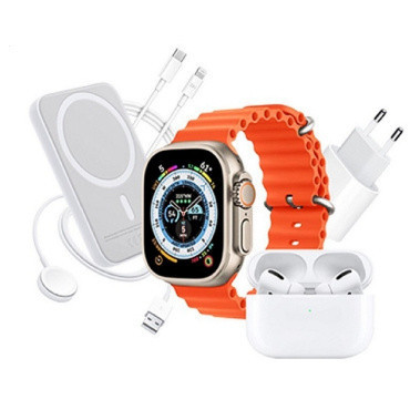 SmarthWatch Ultra X8 Relógio Kit com Fone de Ouvido Bluetooth Airpod Pro  Power Banck Indução Carregador com Cabo IOS Cabo | Shopee Brasil