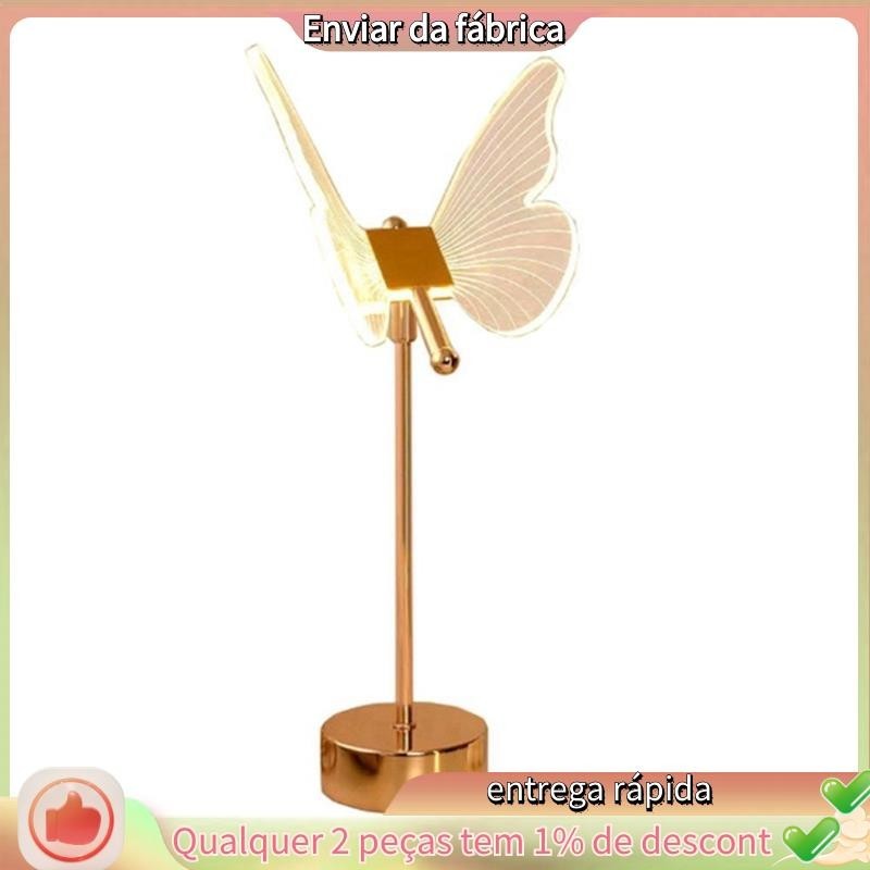 Candeeiro De Mesa Borboleta USB Luzes Noturnas Nórdicas Recarregáveis De Luxo Para Sala De Estar Decoração De Luminária De Quarto