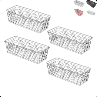 Kit com 4 Cesto Organizador Multiuso Comprido