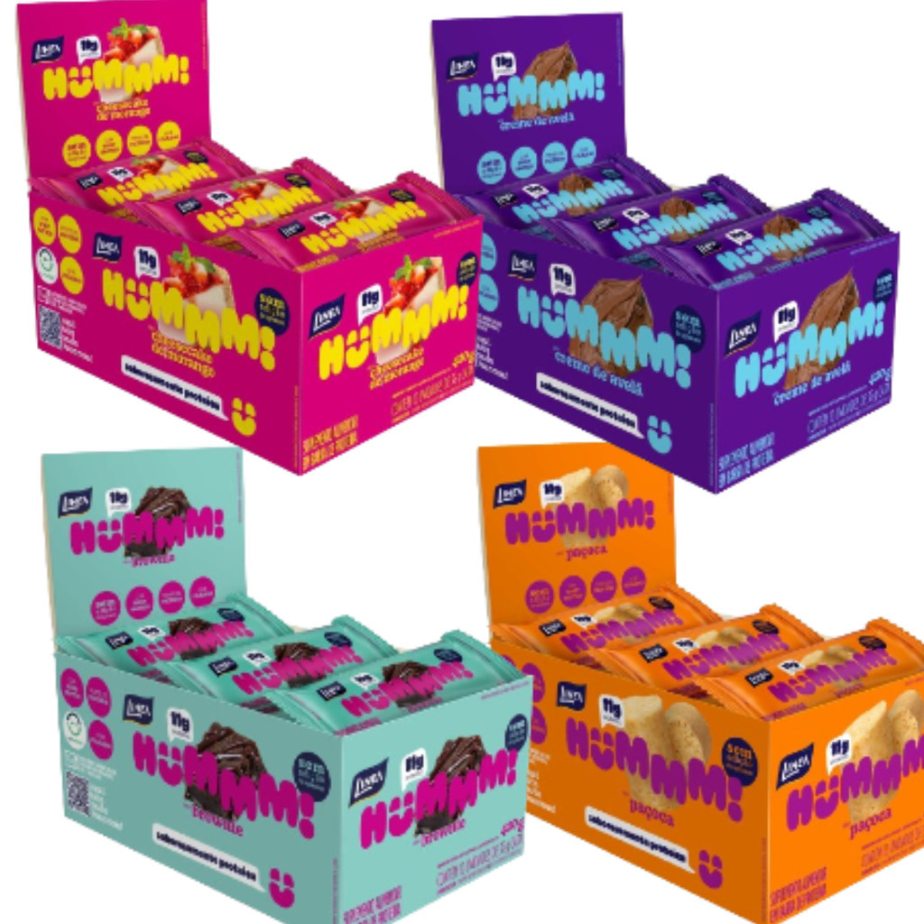 Barra De Proteína Hummm 12X35g Sabores - Linea | Shopee Brasil
