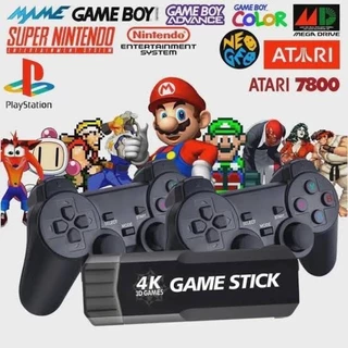 Video Game Stick 4K GD10 64gb / 128GB C/ Jogos Play1 Ps1 Nintendo 64 Psp Com 2 Controles Sem Fio 2.4G Dual Wireless Controller Para P SP/PS1/MAME/FC Video game