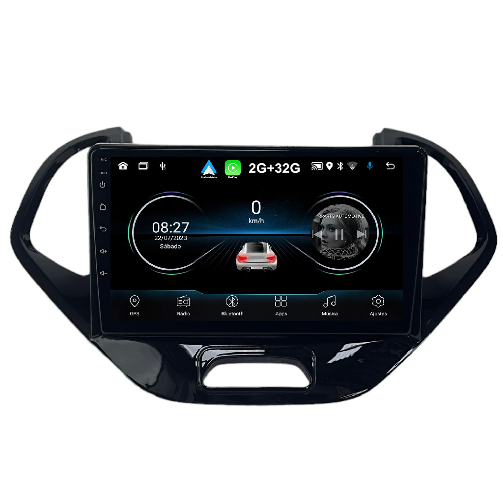 Kit Central Multimidia 9 Polegadas Android Ford Ka 2014 a 2018 Black ...