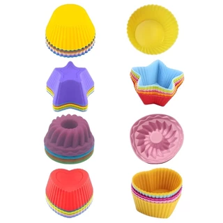 KIT 6 FORMAS MOLDES SILICONE PARA CUPCAKE MINI BOLO MUFFIN em Oferta na Shopee