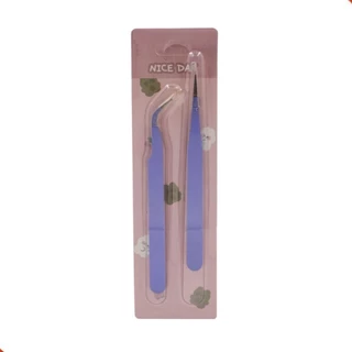 KIT DE PINÇAS PARA ARTESANATO DE 17CM EM AÇO INOXIDAVEL COM 2 UNIDADES