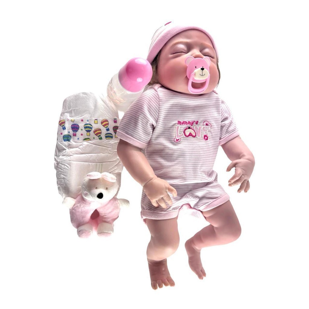 Boneca Bebe Reborn Realista C/ Acessorios Roupinhas Original