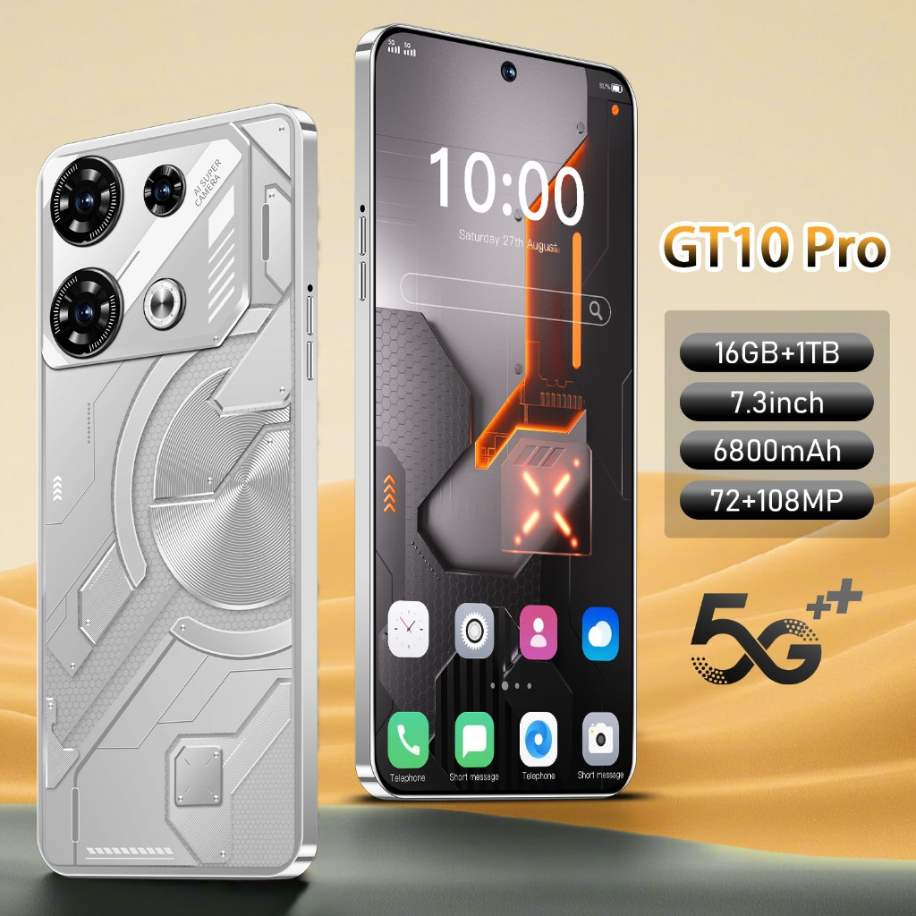 Gt10 Pro novo estilo 5G Smartphone 7.3-Polegada memória de tela Ultra ...