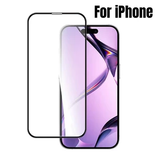 1pc Vidro Temperado HD Com Borda Preta À Prova De Poeira Para iPhone 16/15 14 11 Pro Max 12 13 X/Xs XR