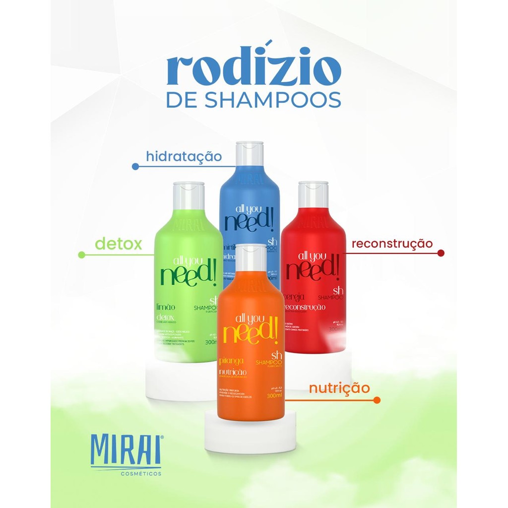 Kit Rodízio De Shampoo Mirai Para Cabelos Secos, Ressecados E ...