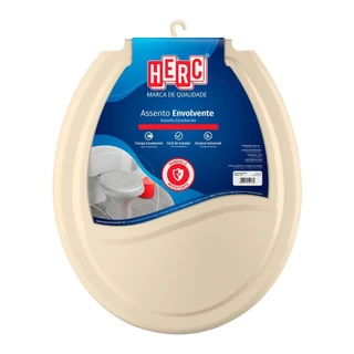 Assento Sanitario C/Tampa Envolvente Bege Herc em Oferta na Shopee