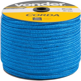 Corda multifilamento trançada 12 mm com rolo de 140 metros - Vonder (Azul)