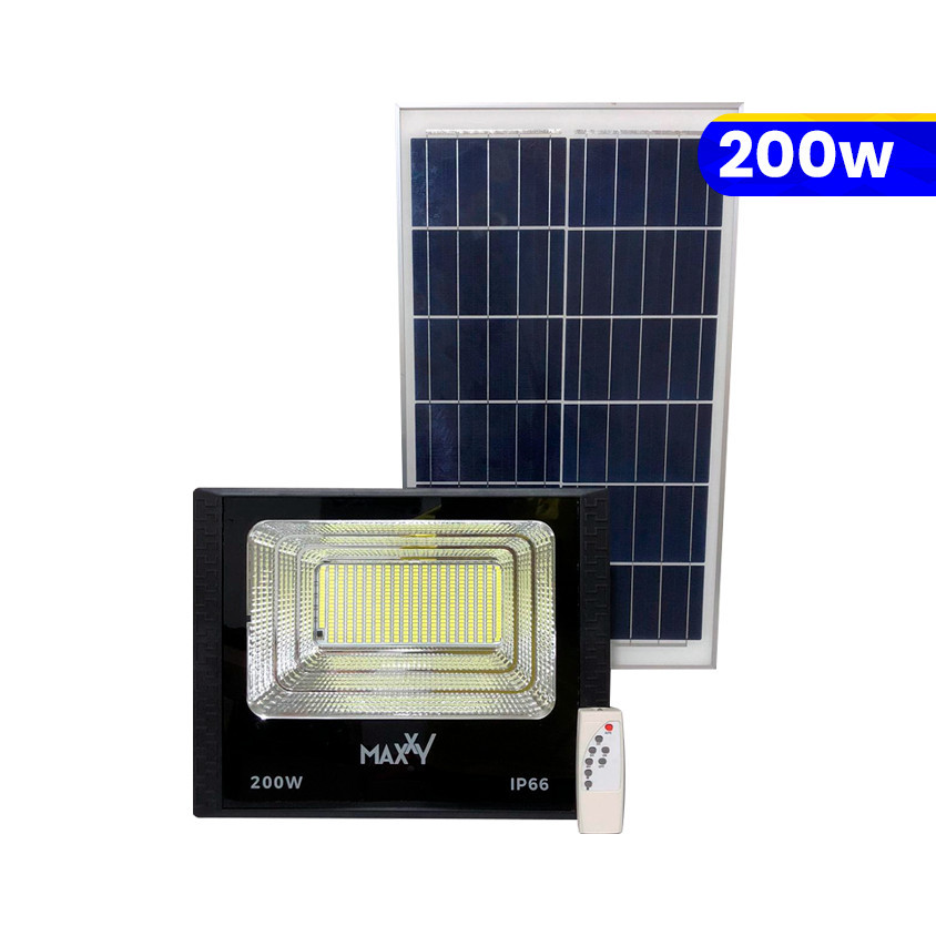 Refletor LED Solar 200W MAXXY 6500k IP66 Fluxo luminoso 2600 lm (c/4 ...
