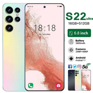 Marca Nova Galaxy S22 Ultra 5G 6.8 Inch 8GB RAM128GB/256GB/512GB Android 14 Snapdragon 8 Gen 1 120Hz LTPO AMOLED Display ID NFC Chip Biônico , 200MP + 50MP + 10MP + 12MP Câmera