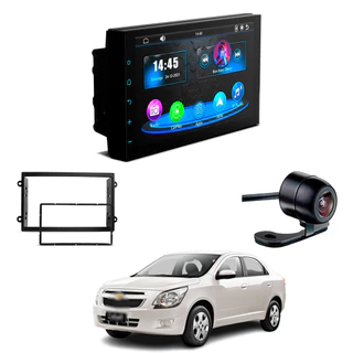 Central Multimídia CarPlay Mp5 2 Din Faaftech 7 Polegadas + Câmera de Ré + Moldura 2din Cobalt 13-15