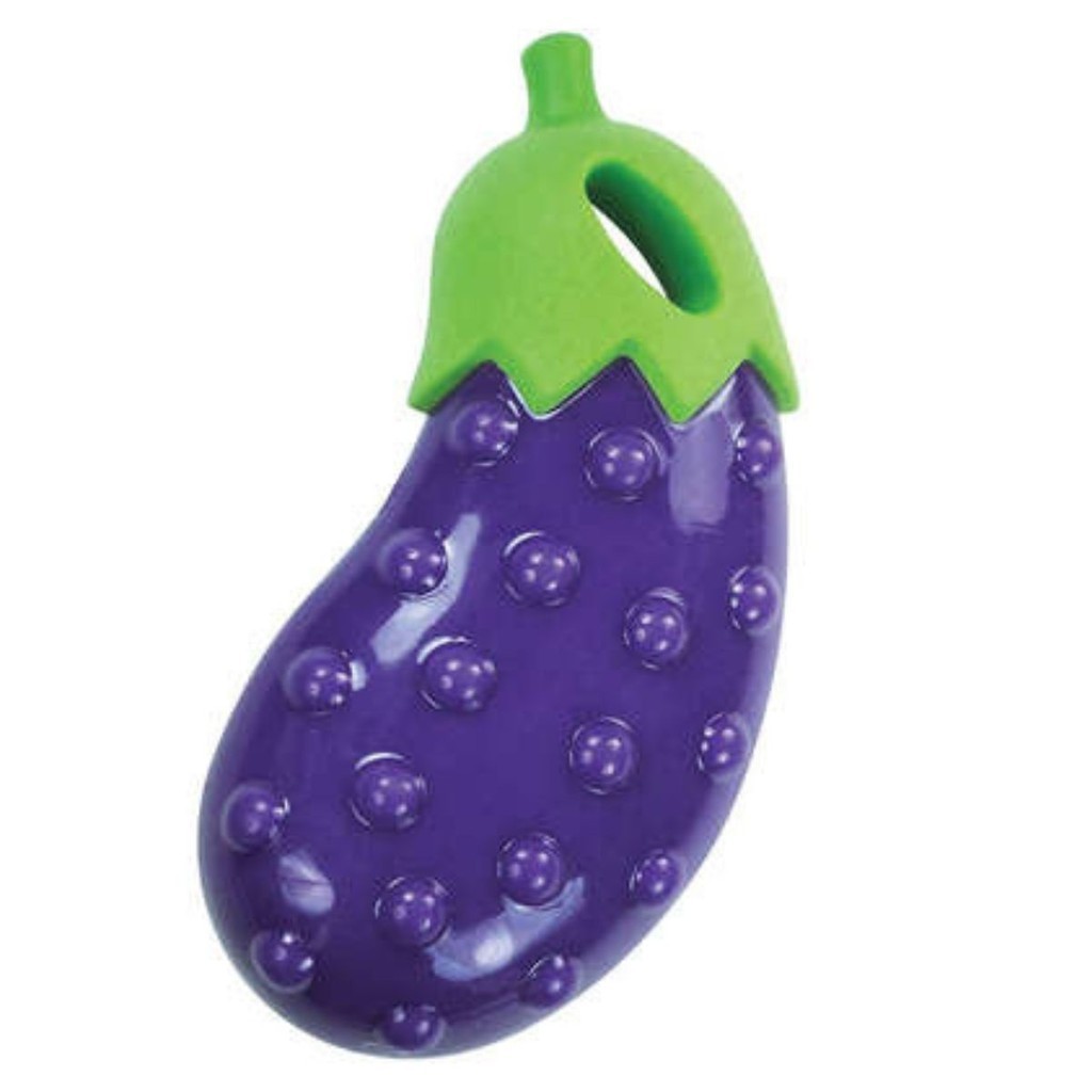 Berinjela de Plástico Resistente Brinquedo de Cachorro Pet Mordedor com Apito Som
