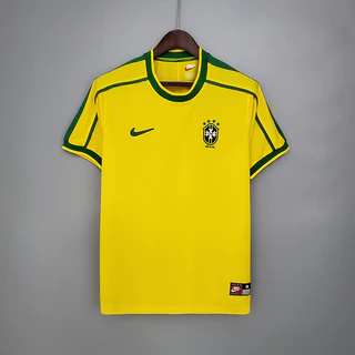 Retro Brasil 1998 home S-XXL Versão Tailandesa Da Camisa De Futebol 1 : 1 XLThai