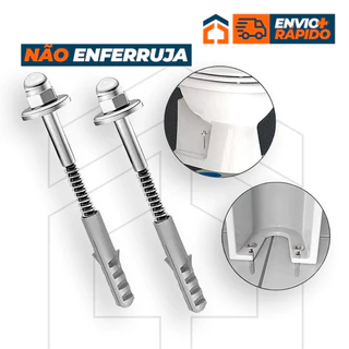 Kit Parafuso Inox Não Enferruja Fixação Para Vaso Sanitário Bacia Bidê Lavatório Tanque Com 2 Unidades Bucha 10 Bucha 12