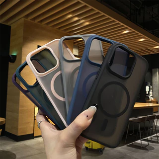 Com Lente Protege A Capa Magnética De Alta Qualidade Para iPhone 15 11 12 13 14 Pro Max Ultra Fina Dura De Silicone À Prova De Choque