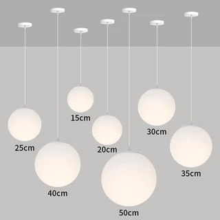 Luminária Pendente Bola Lustre Sala Jantar Pingente Bola Luz E27 Luzes De Gotas De Teto Bola Branca Láctea Candelabro Pendurado Para Sala De Jantar/ Cozinha / Bar / Café