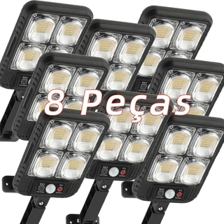 1600w/1200w/800wRefletor LED Solar Externo 100 Cob Transparente com Controle Remoto, Sensor de Movimento Ajustável e Prova D'Água