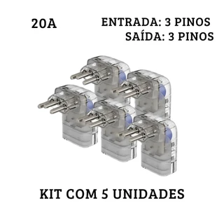 Kit com 5 iClamper Pocket Fit 3p 20a - Protetor de Surtos - Transparente