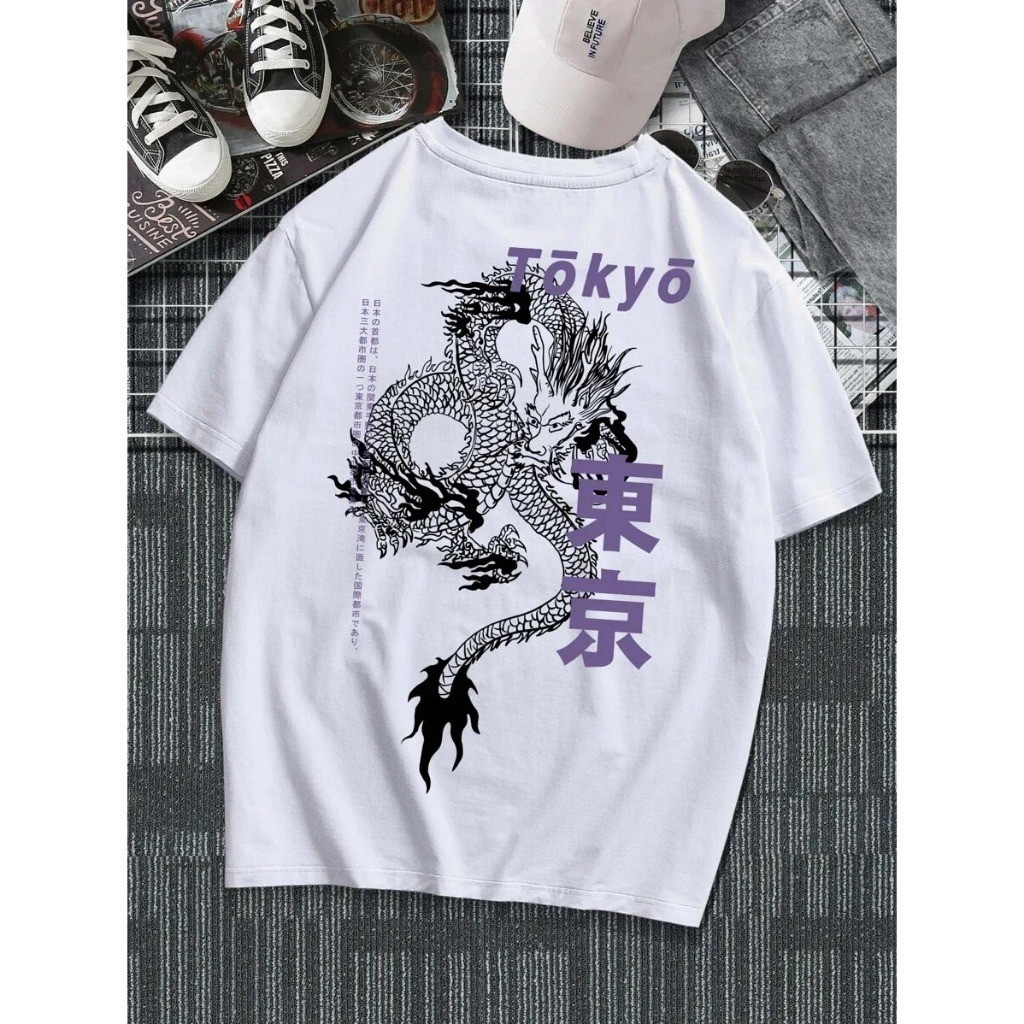 CAMISETA MASCULINA DRAGÃO TOKYO JAPÃO ESTAMPA NOVA