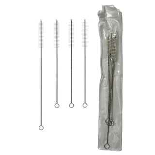 Kit 4 Un Escova Nylon Para Limpeza De Canudos Em Aço Inox