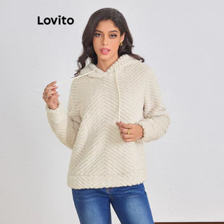 Lovito Moletom básico liso casual para mulheres LBL11305