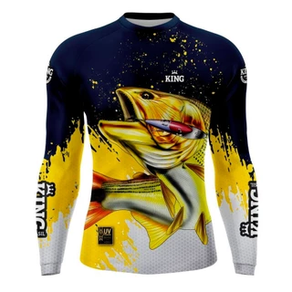 CAMISETA DE PESCA KING BRASIL GOLA CARECA S/ZIPER COM PROTEÇÃO UV 50+ (KD00523)