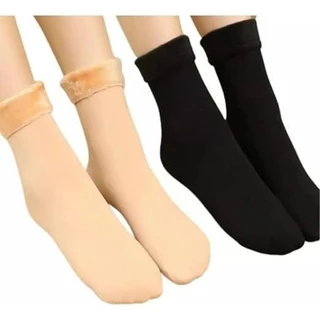 MEIA DE NEVE KIT 1 E 3 PARES Meias De Lã Grossa Térmica / meia Caxmira / Meia soquete feminina para inverno