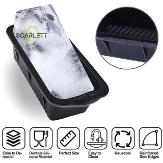 [Scarlett] Molde De Gelo Extra Grande Silicone De Bloco Cubo Reutilizável Bandeja Refrigerador De Banho Para Casa [Preferido]