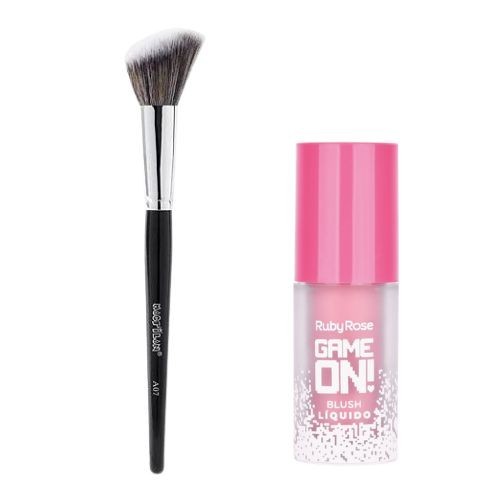 Pincel Angular Para Blush Linha Max - Macrilan - A07+BLUSH LÍQUIDO K.O ...