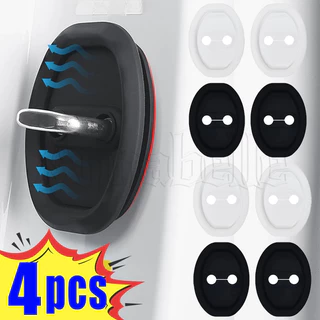 4Pcs Almofada Amortecedora De Choque Para Portas De Automóveis-Tampão Silencioso À Prova De Som-Universal , Espessado , Auto-Adesivo-De Silicone Anti-Colisão-Tampa Protetora De Fivela De Fecho
