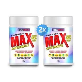 Kit 2 Unidades 1kg Cloreto De Calcio Anti Mofo Para Roupas Quarda Roupas Casa Residencia Caixas Calcados tenis Tog Max