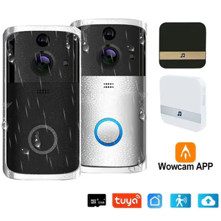 Tuya/wowcam app Vídeo Campainha Campainha Sem Fio Wifi Smart Camera Door Phone Intercom com Detecção de Movimento Impermeável