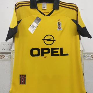 O Lan 99-00 Temporada No 7 Shevchenko No 3 Camisa Retro Edição Comemorativa de Maldini longe de casa amarela