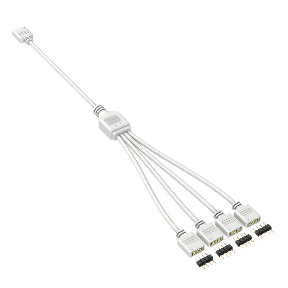 CABO SPLITTER RGB 12V 4 PINOS BRANCO DIVISOR 1 PARA 4 SAÍDAS