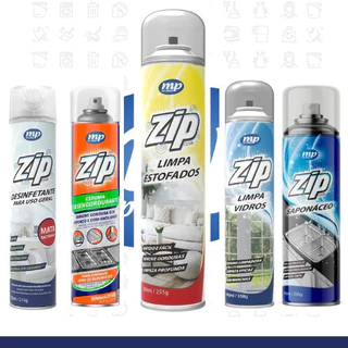 LINHA ZIP LIMPA ESTOFADOS/LIMPRA VIDROS/SAPONÁCEO/LIMPA FORNO/LUSTRA MÓVEIS/DESENGORDURANTE