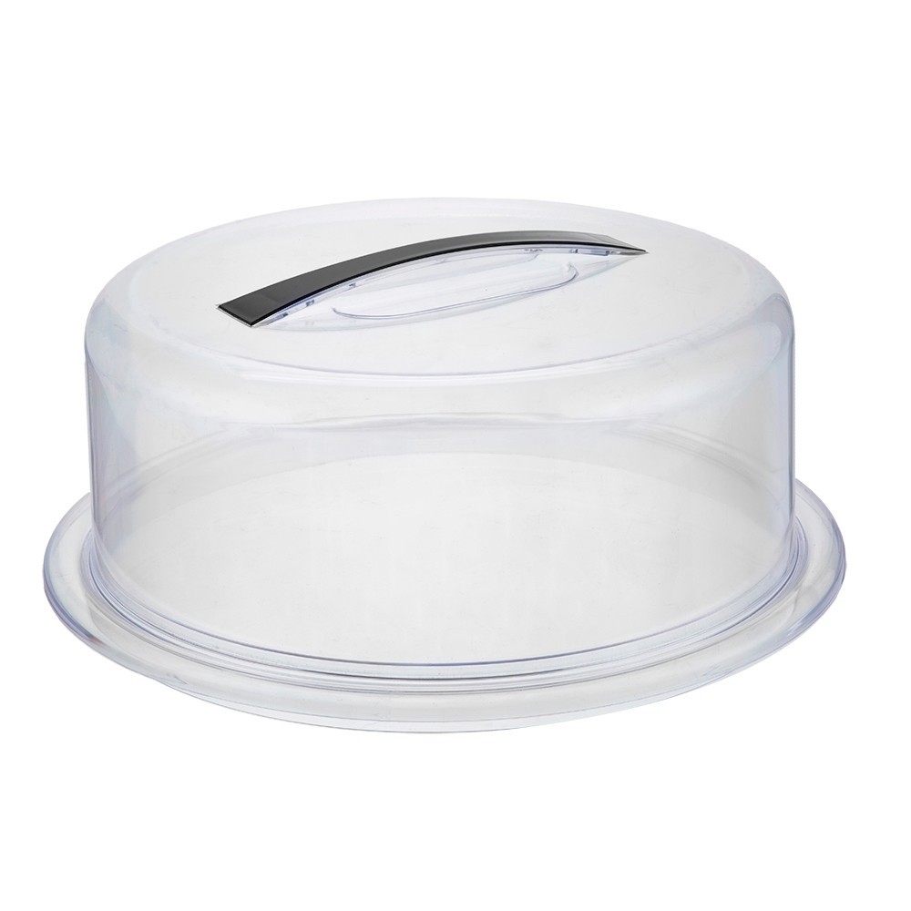 Boleira Com Tampa Acrílico Suporte Porta Bolo Torta Pudim Redondo Transparente Cristal