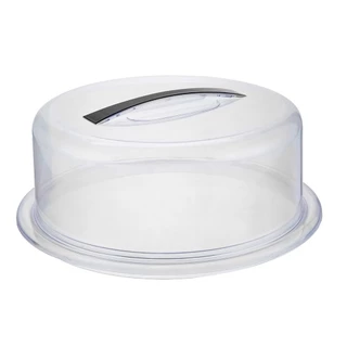 Boleira Com Tampa Acrílico Suporte Porta Bolo Torta Pudim Redondo Transparente Cristal