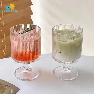 Idealistas Xícaras De Vidro Listradas Verticais Retas Adequadas Para Suco De Café Com Leite De Chá De Frutas Em Casa De Cerveja De Vinho Nice