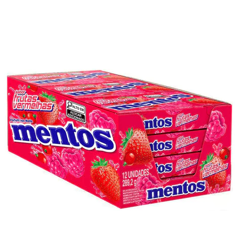 ￼Drops Mentos Frutas Vermelhas Van Melle Com 12 Unidades De 24,1g